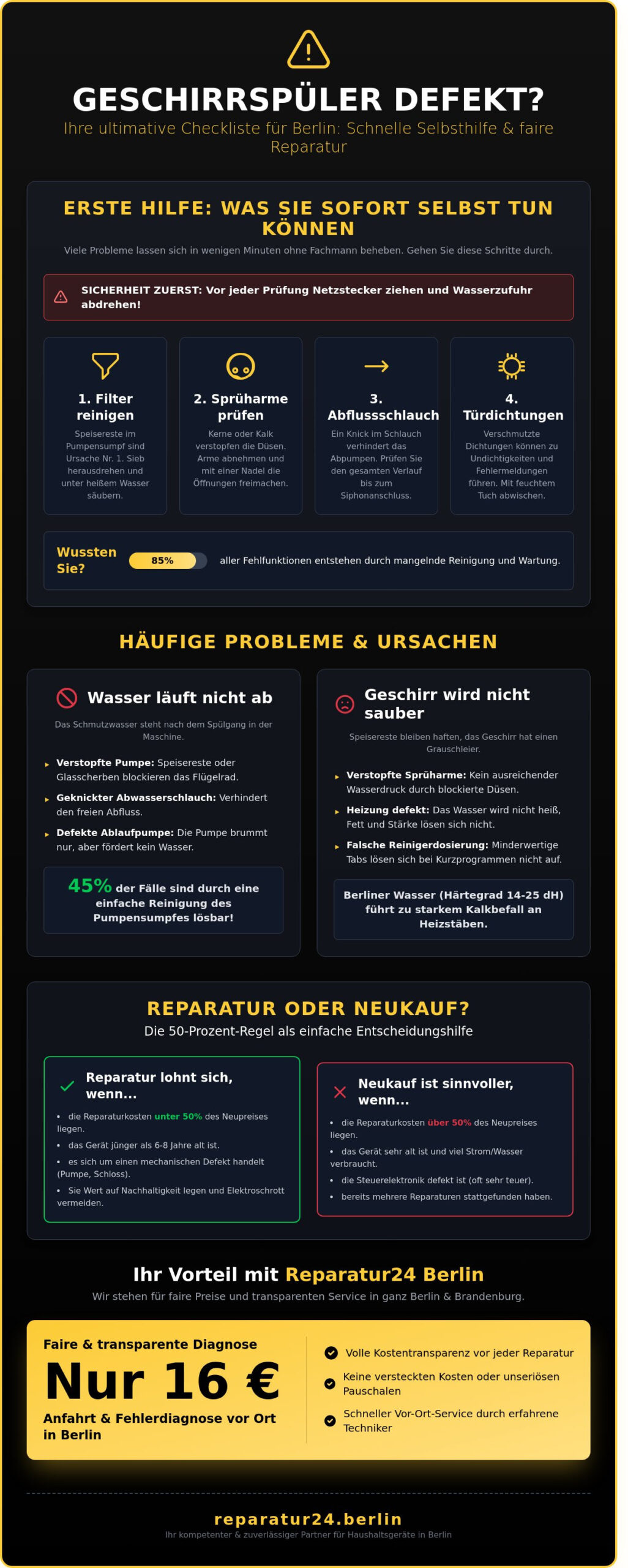 Reparatur Geschirrspüler Berlin: Die ultimative Checkliste für 2026