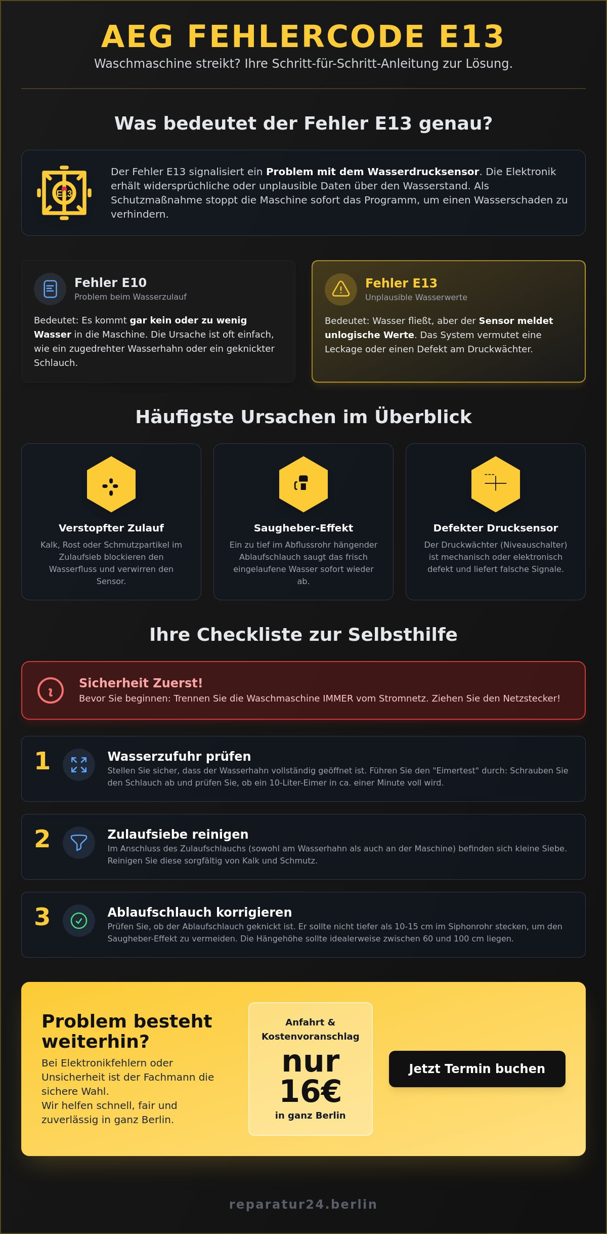 AEG Fehler Code E13: Ursachen finden und schnell beheben (Guide 2026)