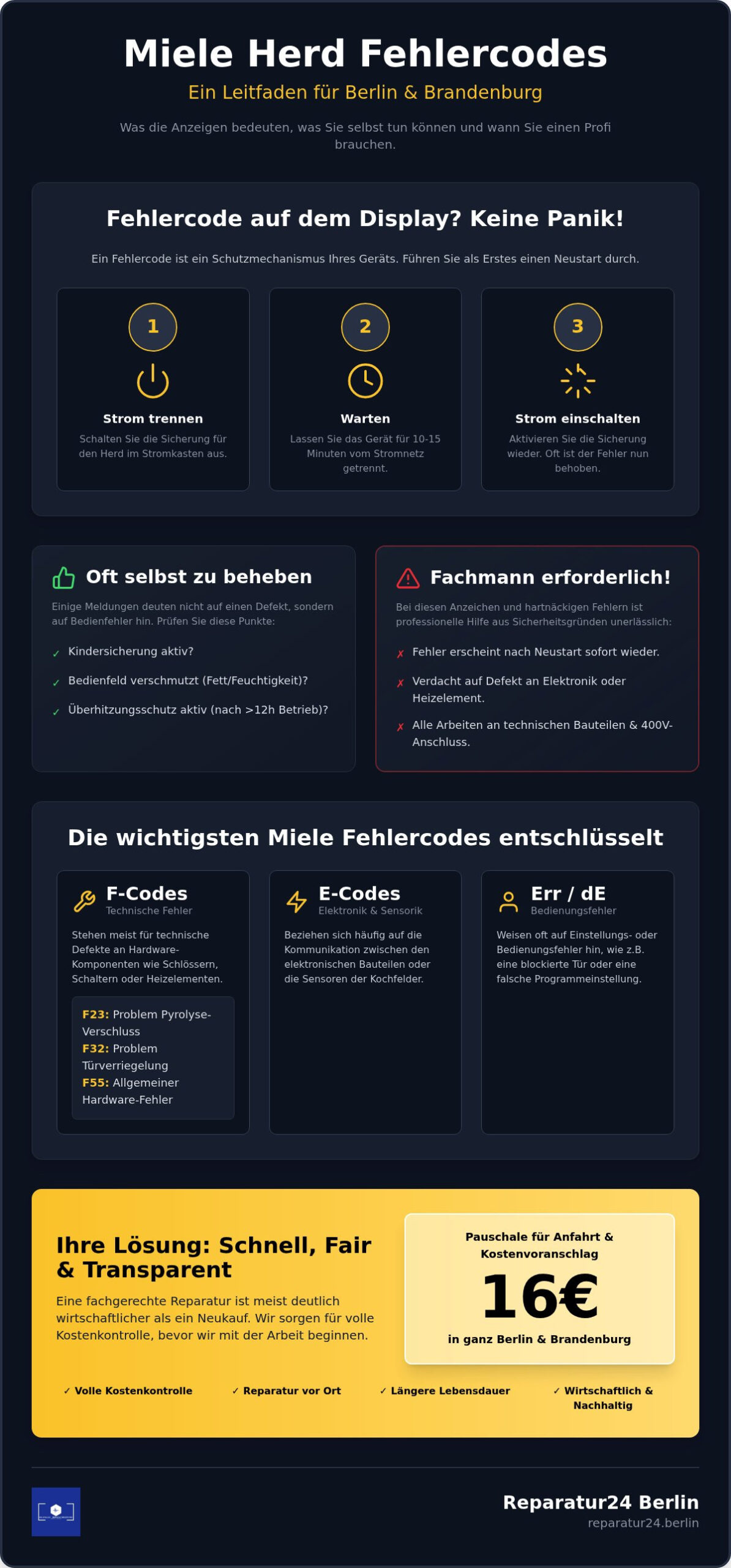 Miele Herd Fehlercode: Hilfe & Reparatur-Service in Berlin