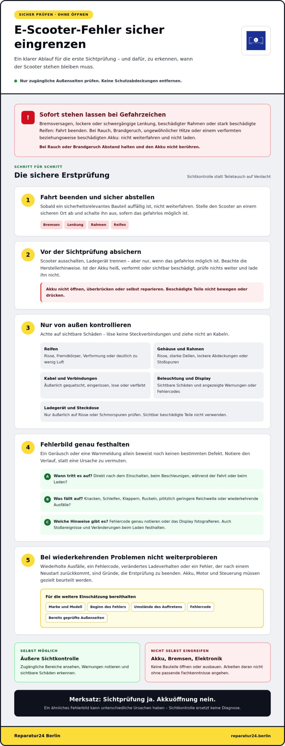 E-Scooter Reparatur Berlin: Schnell wieder sicher mobil