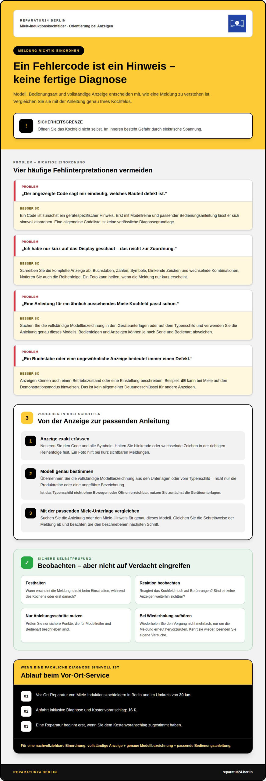 Fehlercode Miele Induktionsherd: Bedeutung & Lösung